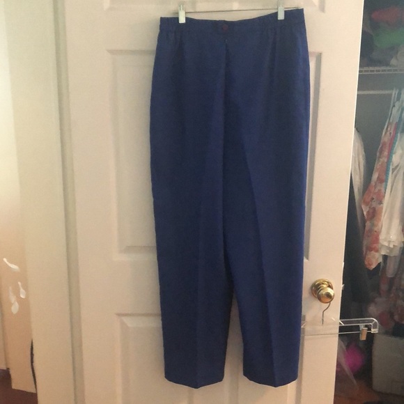 VTG  2 piece Cobalt Blue and white Pantsuit - Picture 4 of 16
